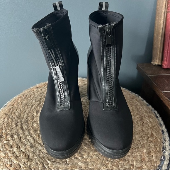 Zara Mid Calf Fabric Upper Heeled Platform Boots - Picture 2 of 12